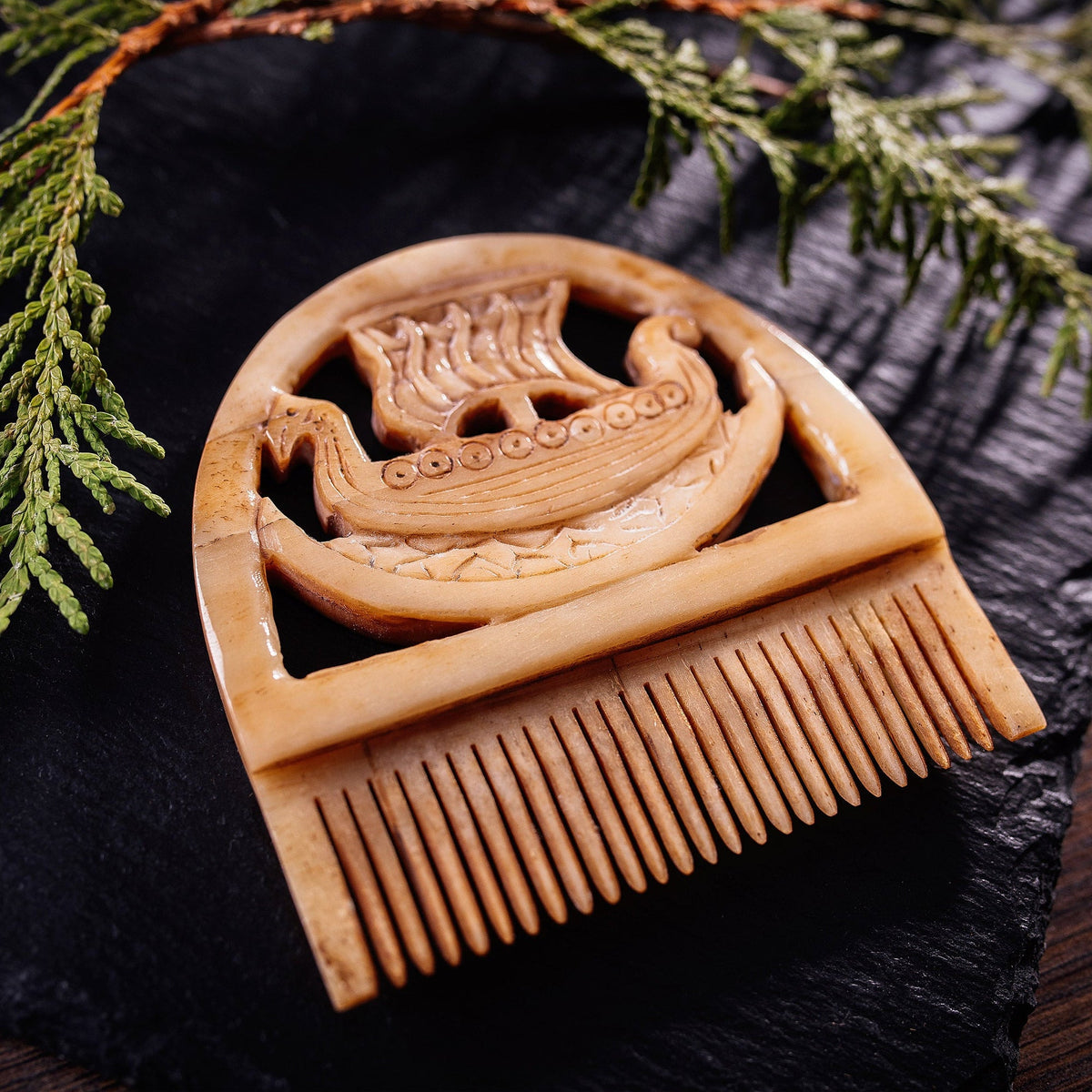 Bone Beard Comb – Viking Drakkar Longship Comb